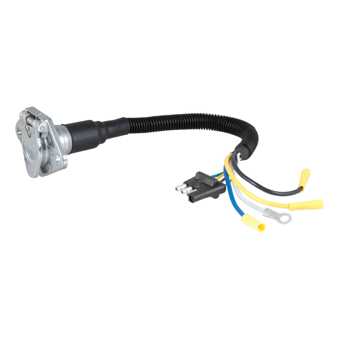CURT Electrical Adapter (4-Way Flat Vehicle to 6-Way Round Trailer) #57183
