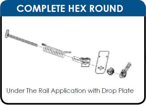 Hex Chrome Round Underbody Assembly with Arm Plug (Driver Side)