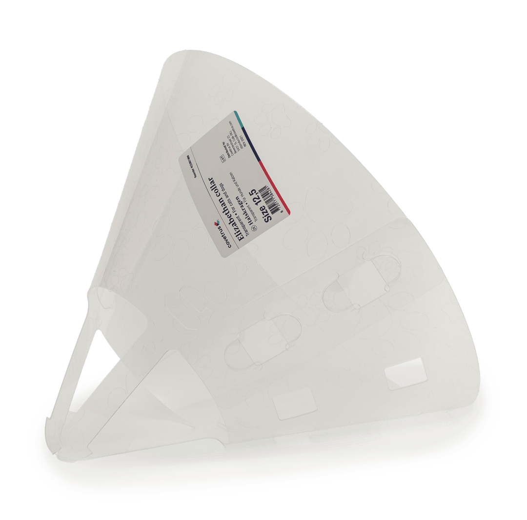 Covetrus Elizabethan Collar with Embossed Paw Design, Transparent, 12.5cm