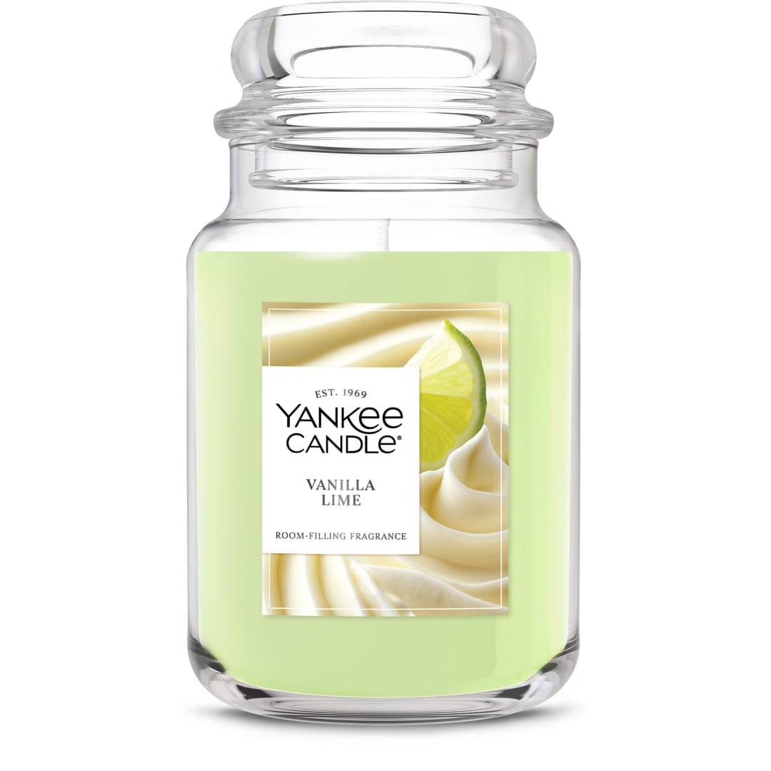 Yankee Candle® Vanilla Lime Scented Candle, 22oz Large Jar with up to 150 Hour Burn Time, Great for gifting