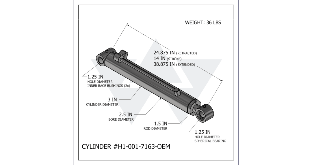 Wastebuilt® Replacement for Heil Lift Cylinder (2.5" X 1.5" X 14")
