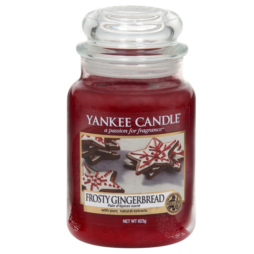Yankee Candle Vela aromática en tarro grande de Frosty Gingerbread | Velas de larga duración: hasta 150 h | Regalos perfectos para mujeres