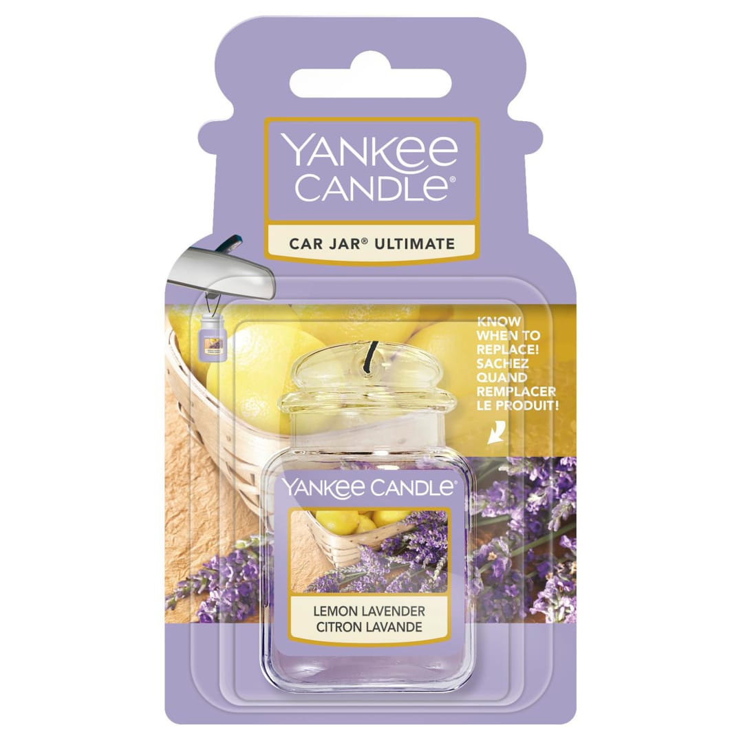 Yankee Candle Car Jar Ultimate Ambientador para coche | Limón y lavanda | Dura hasta 4 semanas