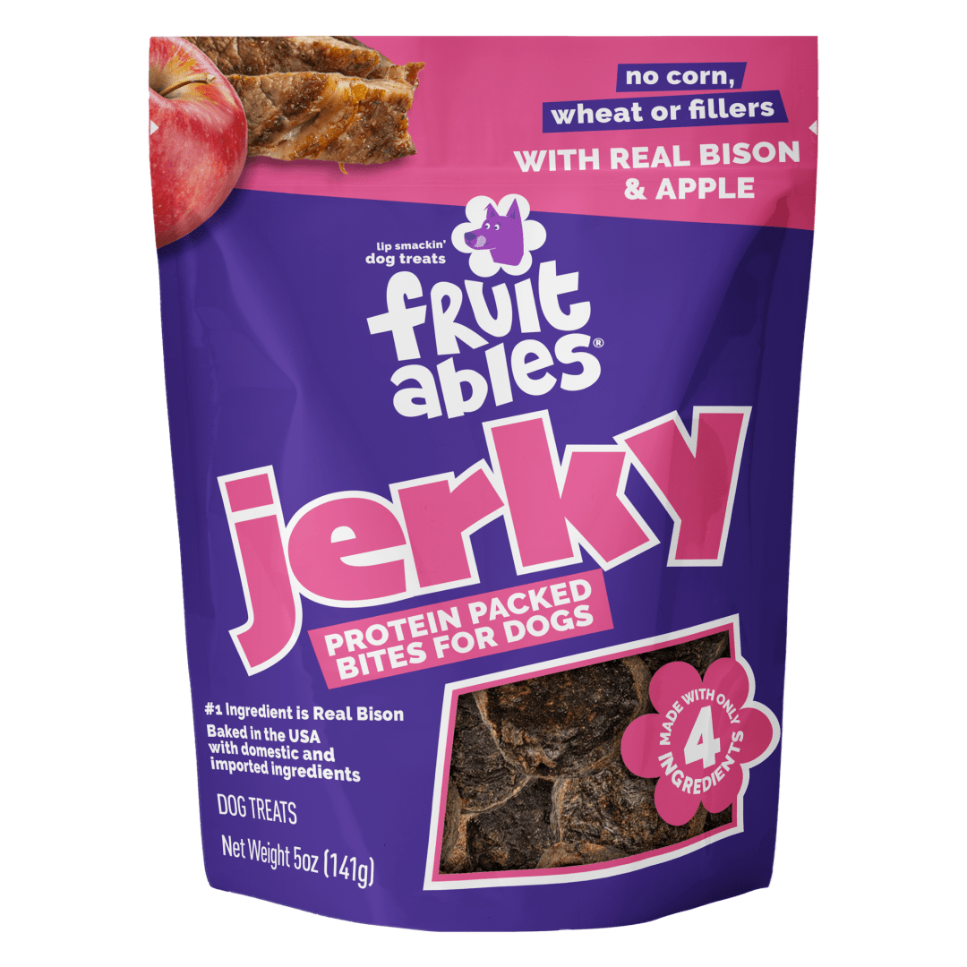 Fruitables Dog Treats – Whole Jerky Bites – Grilled Bison Dog Treats – Healthy Dog Treats – 5 Ounces