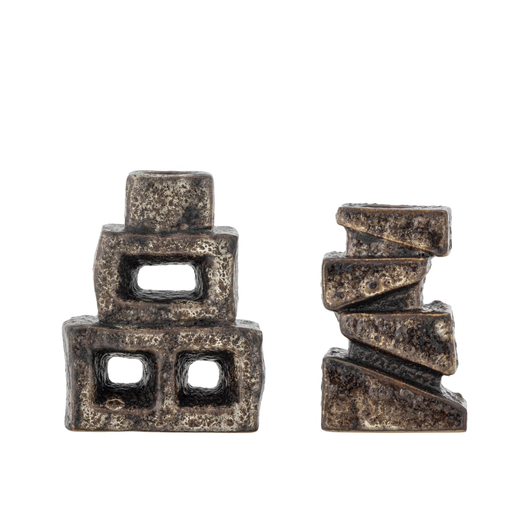 82072574 - Hale Candle Holder, Brown, Stoneware STOCK: 300