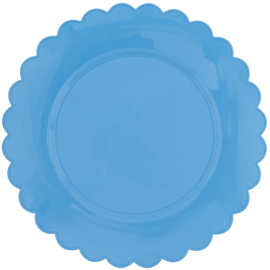 Light Blue Scalloped Round 10.25" Plastic Plates, 8ct