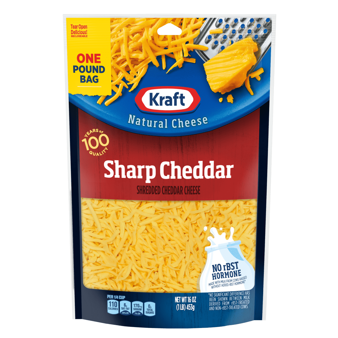 Kraft Natural Sharp Cheddar Shredded Cheese, 16 oz Bag