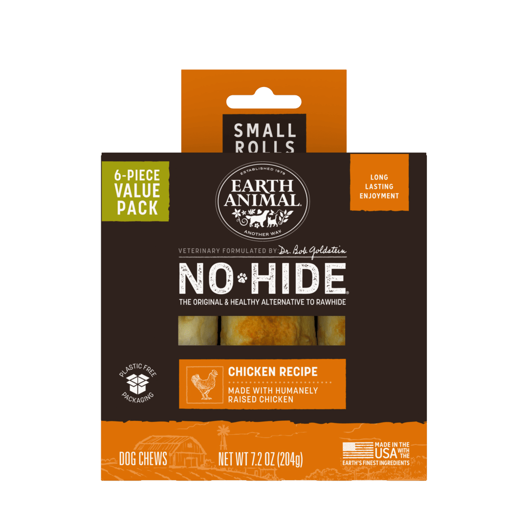 Earth Animal No-Hide Rolls Chicken Recipe Small Dog Chews, 6 Pack Value Pack
