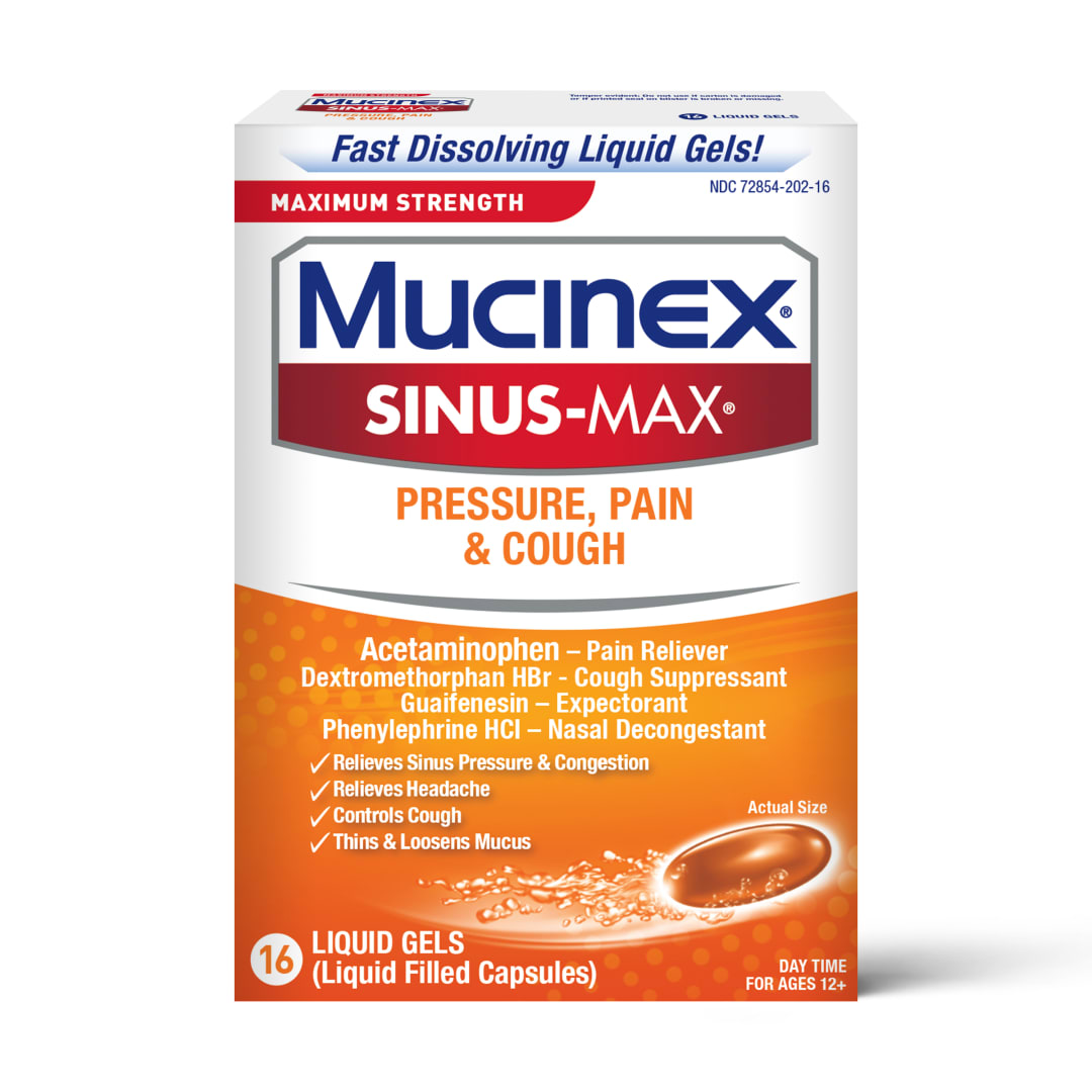MUCINEX® SINUS-MAX® Liquid Gels - Severe Congestion Relief 24/16 ct.