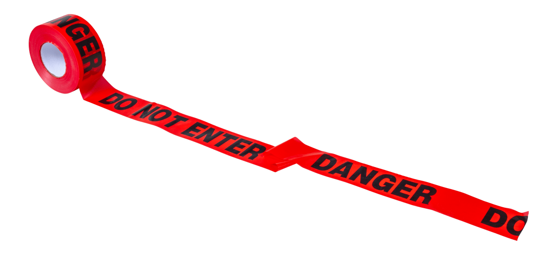 Barricade Tape-DANGER DO NOT ENTER 1000'x3"x2Mil Red