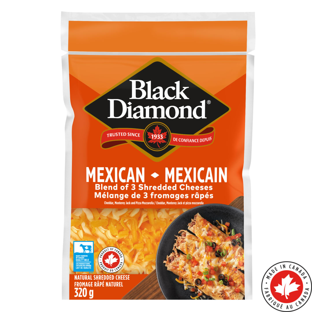 Black Diamond Mexican Shredded Cheese, 320g