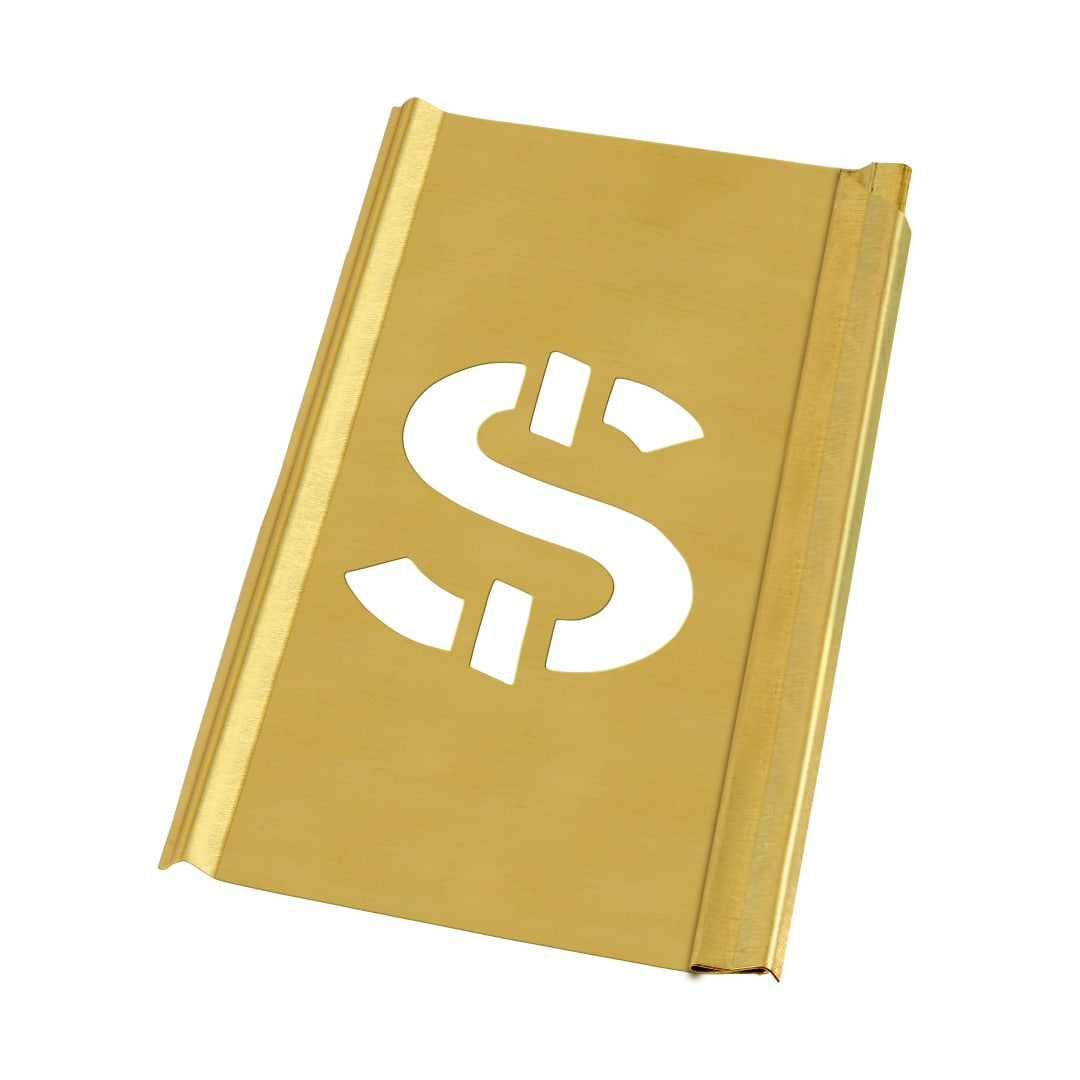 Stencil Sort-1" Brass Gothic Dollar