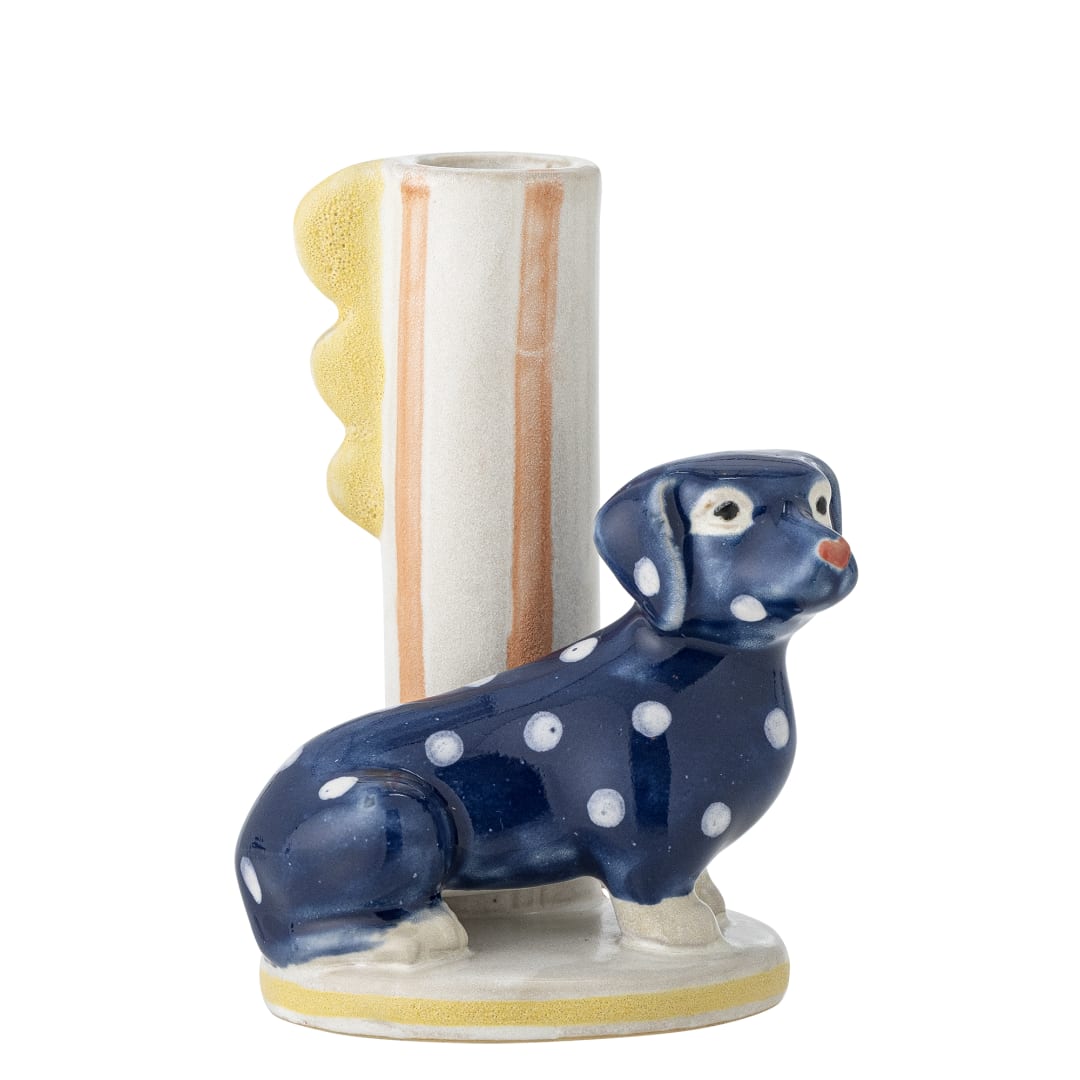 82063239 - Dachsy Candle Holder, Multi, Stoneware STOCK: 300