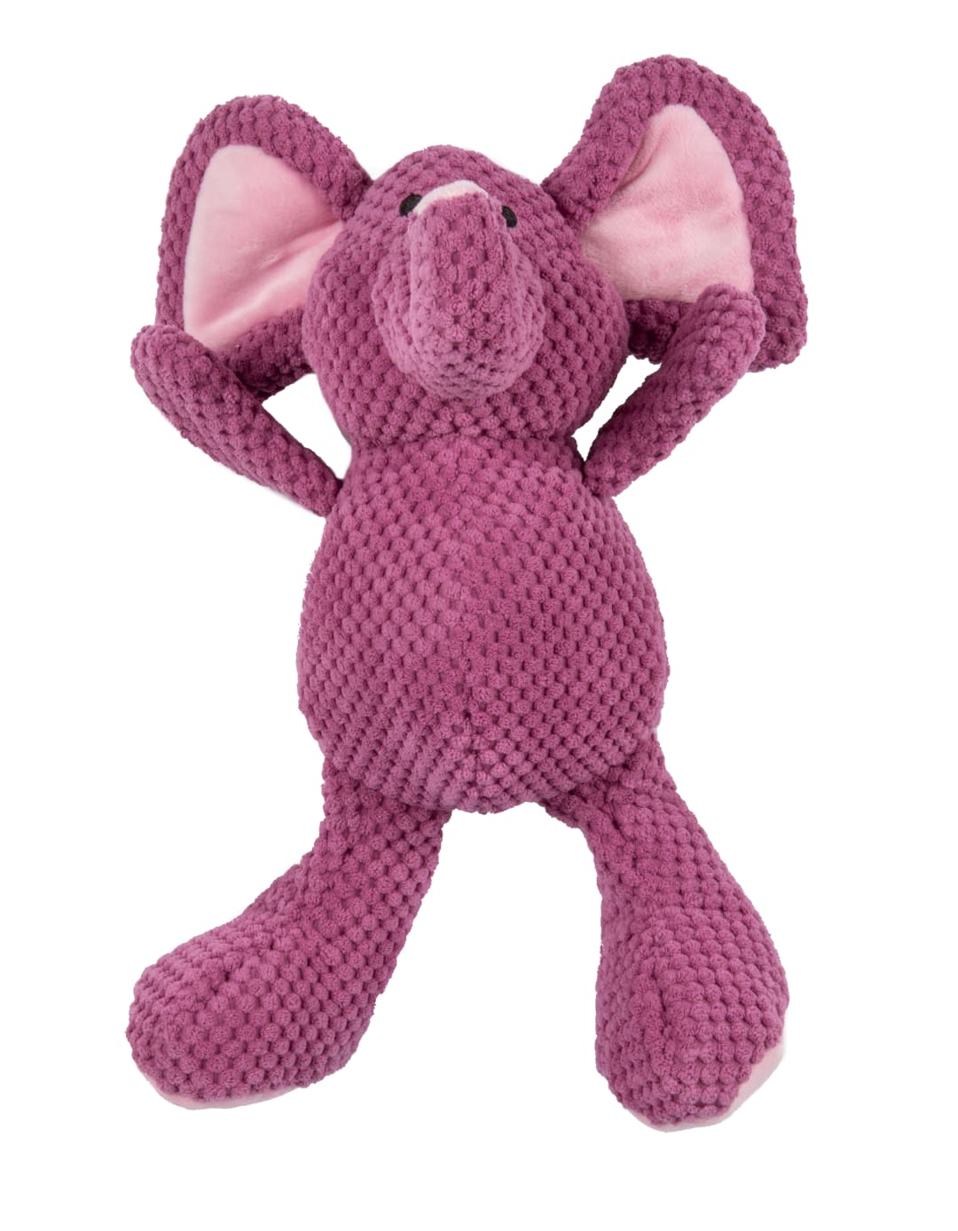goDog Checkers Elephant Squeaky Plush Dog Toy With Chew Guard Technology, Violet, Large