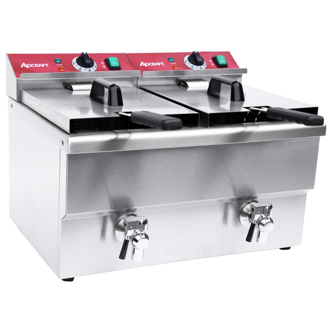 DF12L2S - Deep Fryer Dual 16lb W/ Faucet 208V
