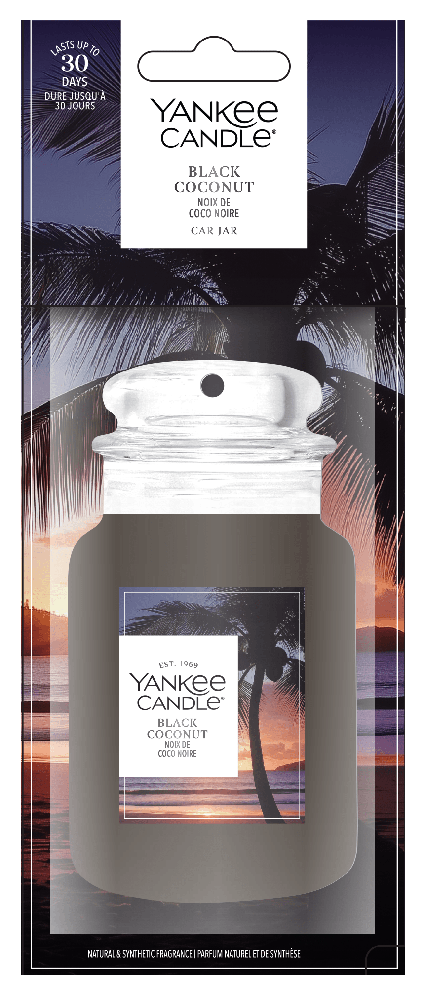 Yankee Candle | Car Jar | Coco Negro | Para coches y pequeños espacios en casa | Hasta 30 días