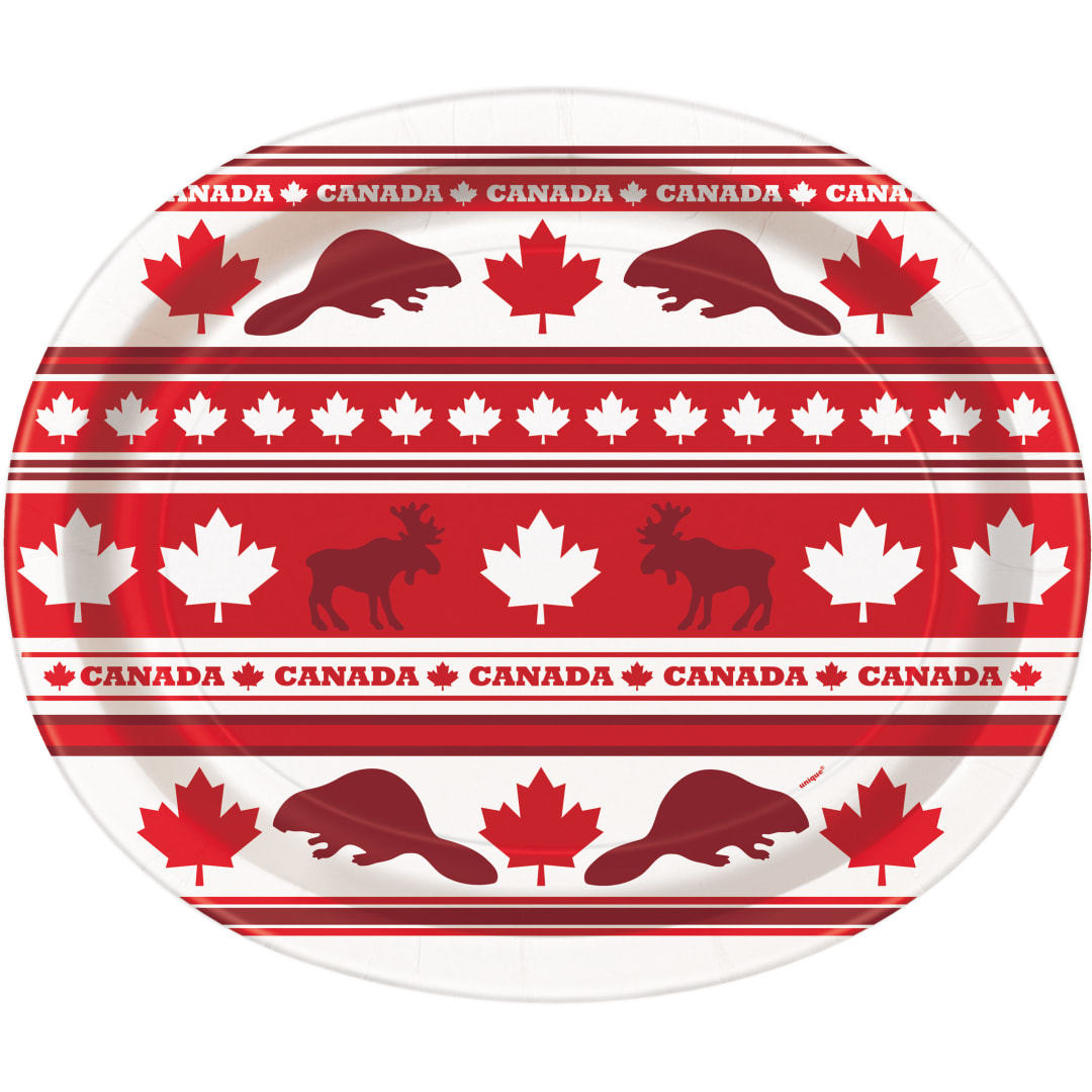 Canada Day Paper Oval Plates, 8ct