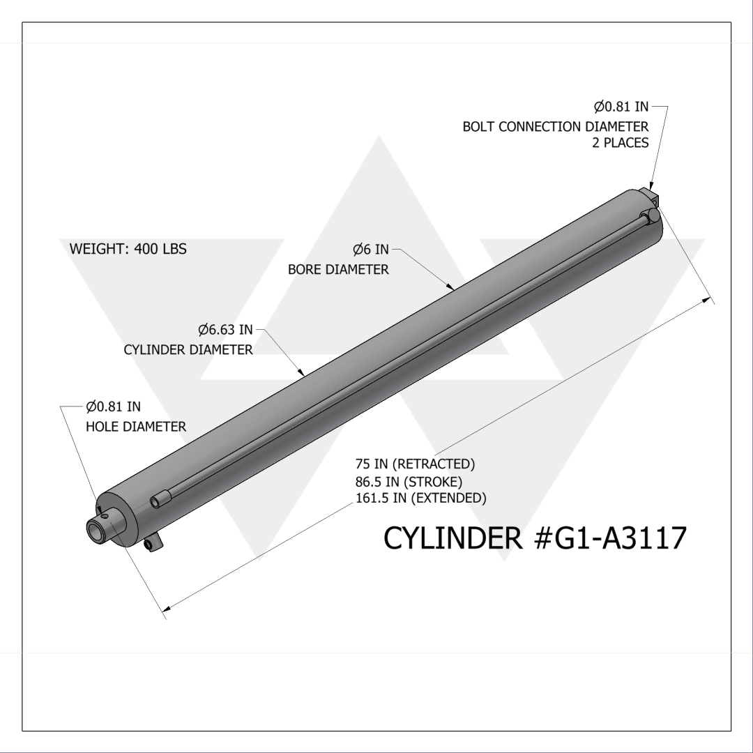 Galbreath™ Double Acting Cylinder 6 X 3R X 75