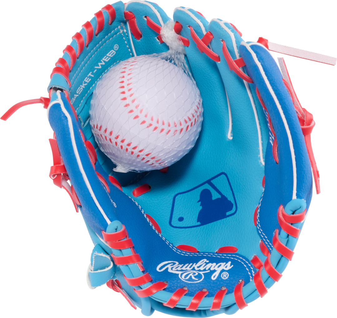 RAWLINGS "PLAYERS" SERIES BASEBALL GLOVE W/BALL YOUTH RHT 9" LHT