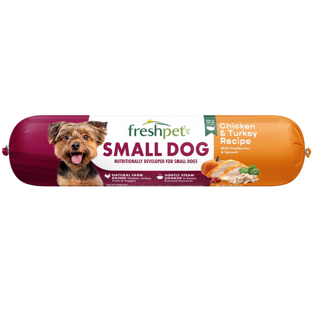 Freshpet Healthy & Natural Dog Food, Small Dog Fresh Chicken & Turkey Roll, 1 lb