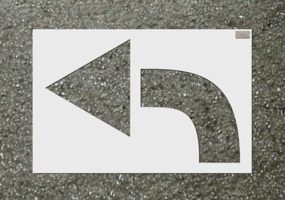 Stencil-(ARROW CURVED) 42" Symbol Length, 48"x36"