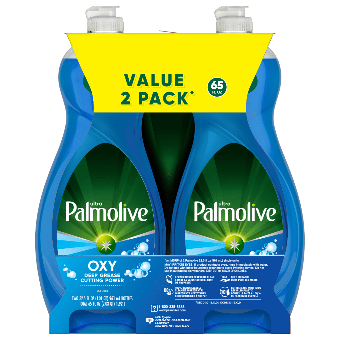 Palmolive Ultra Oxy Liquid Dish Soap, Power Degreaser, 32.5 fl oz Bottle (2 Pack)