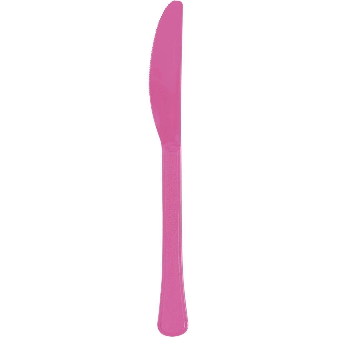 Hot Pink Solid Premium Plastic Knives, 50ct