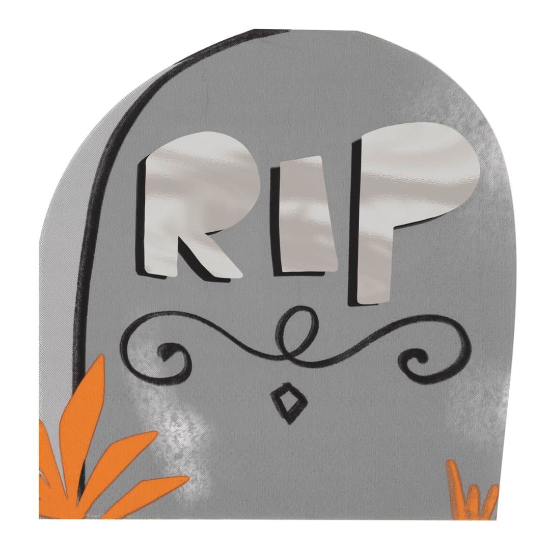 Bats &amp; Boos Halloween Tombstone Shaped Napkins, 16ct