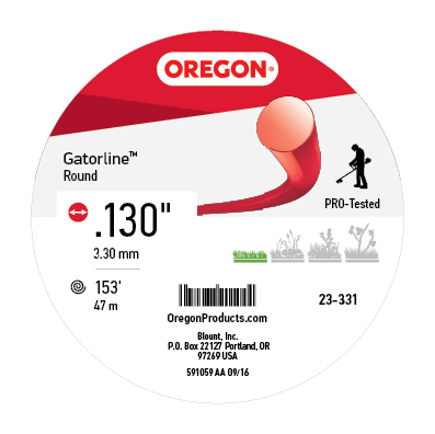 Oregon Gatorline Red Round Trimmer Line, .130 in. by 153 FT