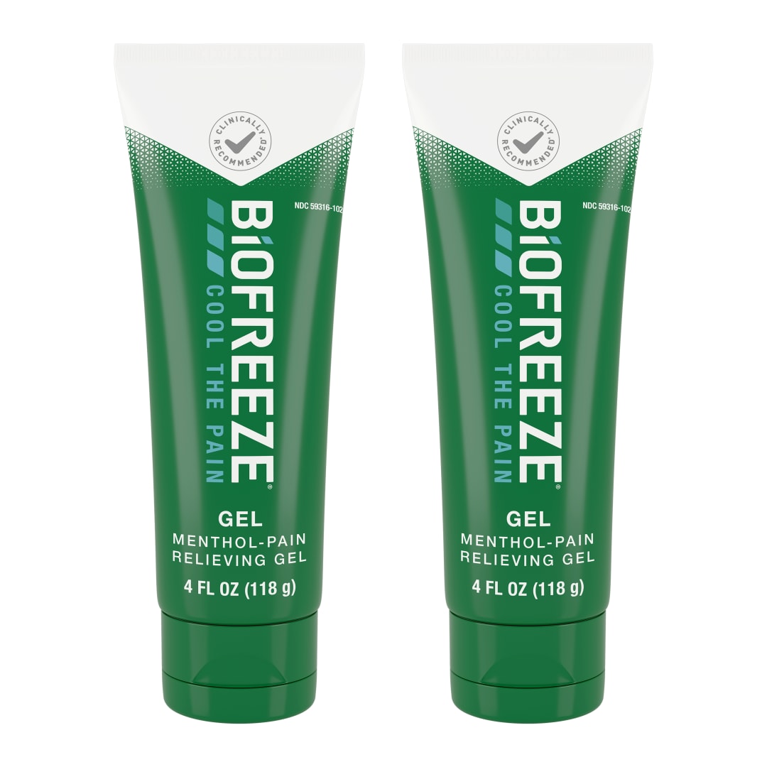 Biofreeze Pain Relief Gel, 4 oz. Tube, Green, Pack of 2