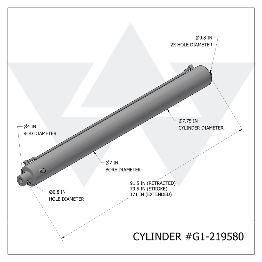 Galbreath™ Winch Cylinder 7x4x80 (HD Version of A5325)