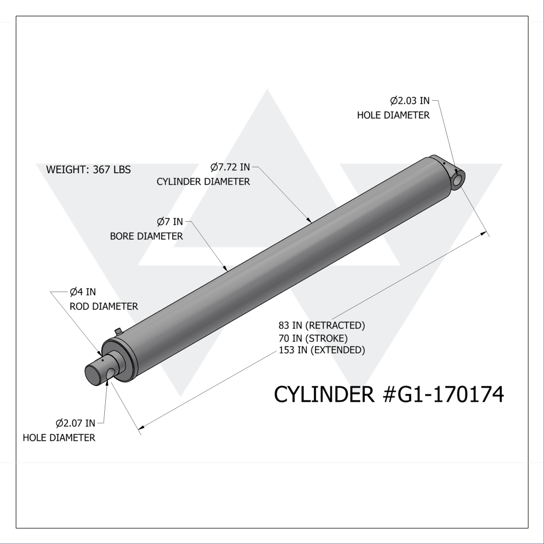 Galbreath™ Cylinder Hydraulic 7X70X4