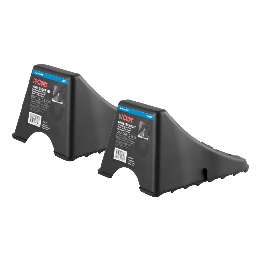 CURT Wheel Chock Set (Up to 17" Wide Wheels) #22800