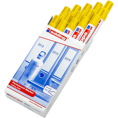 edding 3000 permanent marker yellow 10pcs folding box