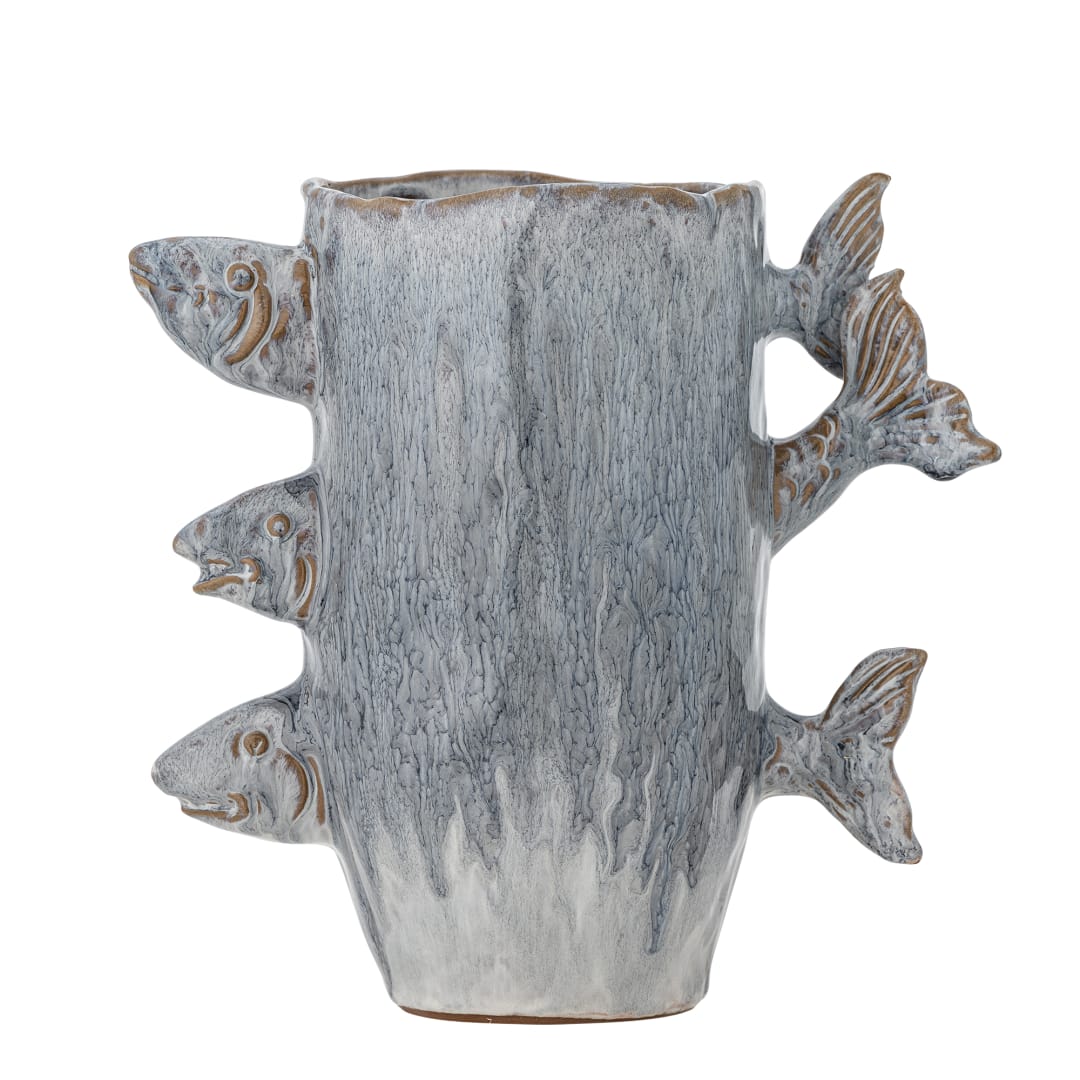 82072576 - Tace Vase, Blue, Stoneware STOCK: 300