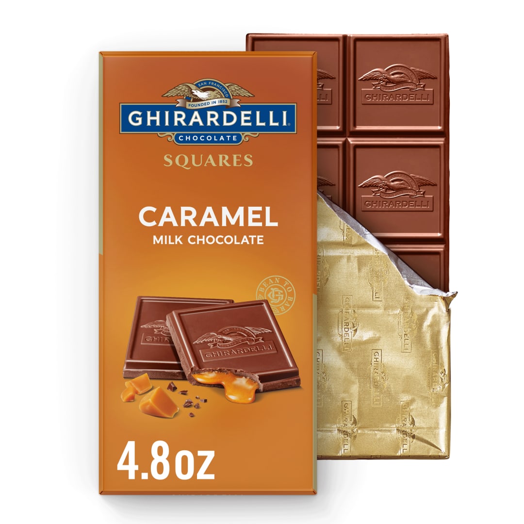 GHIRARDELLI Caramel Milk Chocolate Squares Bar, 4.8 oz Bar