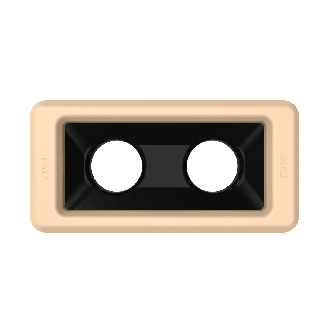 Slimline Rectangular Trash Can Lid with Can Cutout - Tan