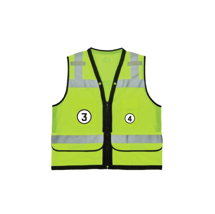 Glowear 8253HDZ Heavy-Duty Mesh Surveyors Vest - Type R, Class 2, Zipper