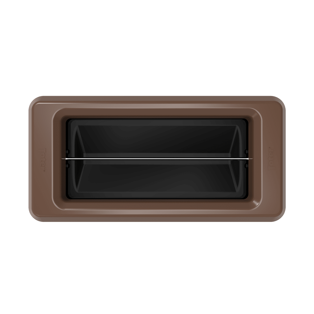 Slimline Rectangular Trash Can Lid with Swing Door - Brown