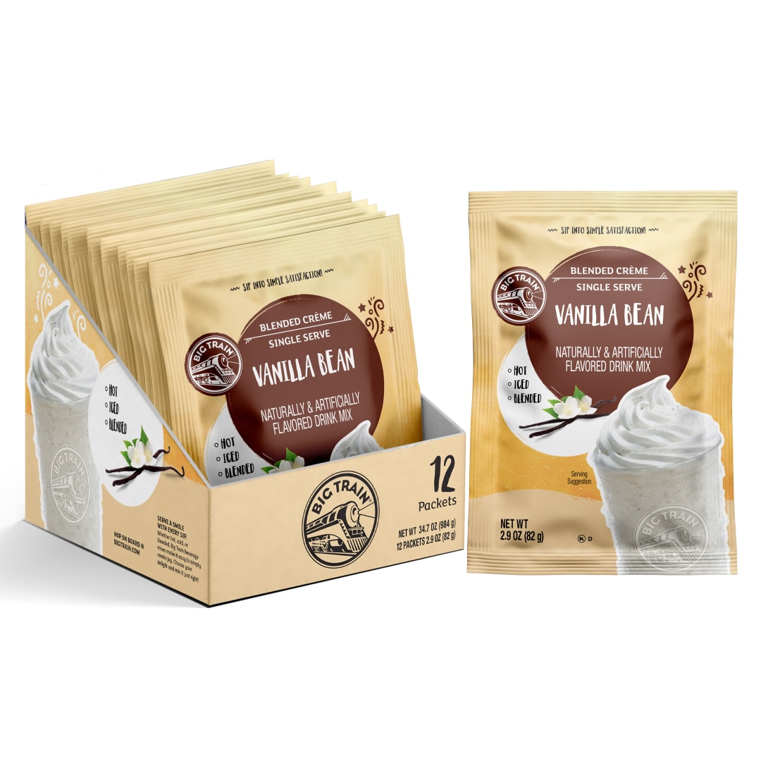 Big Train Vanilla Bean Blended Creme Beverage Mix Sachet, 12 x 2.9 oz
