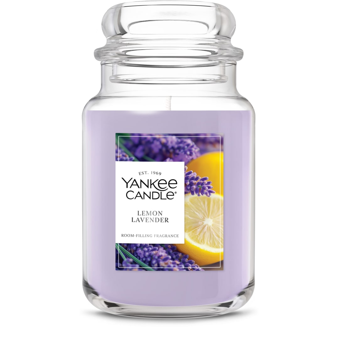 Yankee Candle® Lemon Lavender Scented Candle, 22oz Large Jar with up to 150 Hour Burn Time, Great for gifting, Birthdays