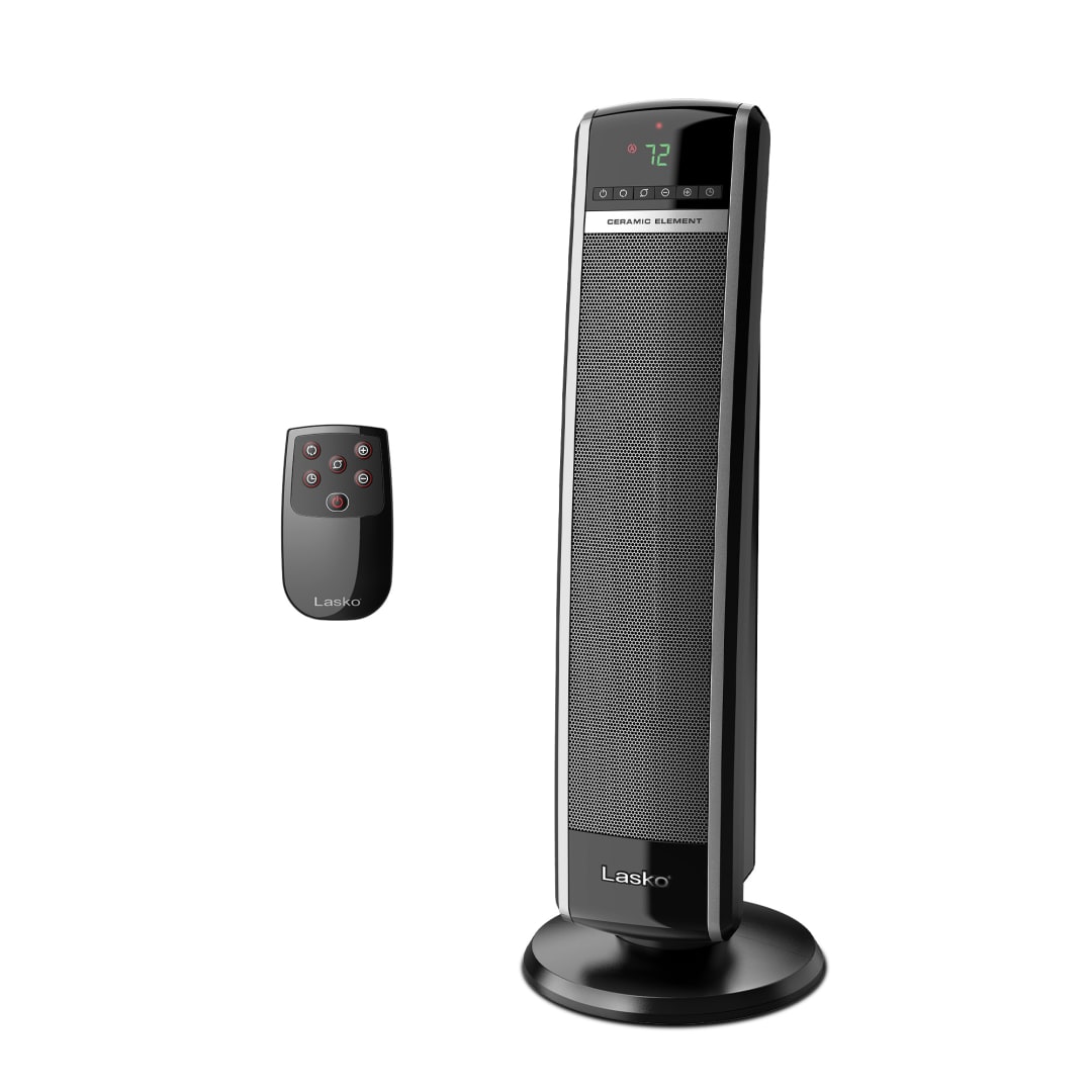 Lasko 29" 1500-Watt Digital Ceramic Tower Space Heater with Remote Control, Black