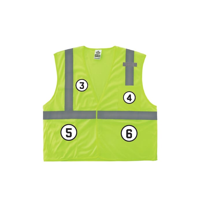 GloWear 8210HL Mesh Hi-Vis Safety Vest - Type R, Class 2, Hook & Loop, 2 Pockets