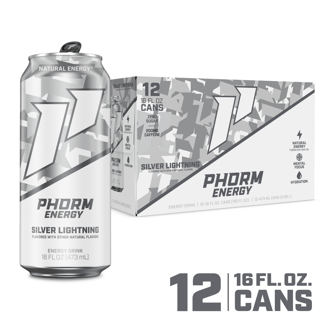 Phorm Energy Silver Lightning Energy Drink, 12 Pack 16 fl oz Cans