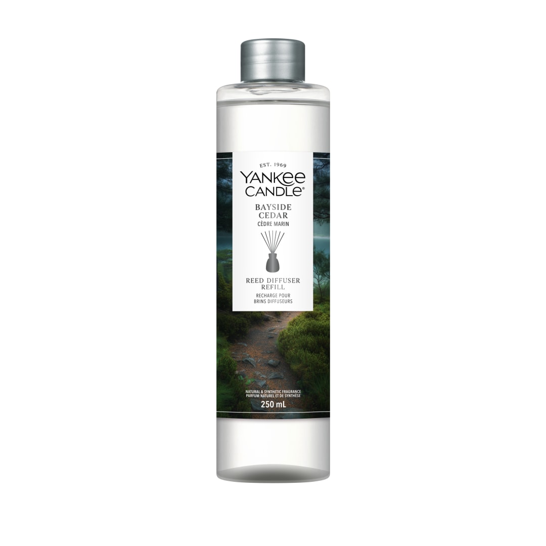 Yankee Candle Recambio para difusor de varillas | Bayside Cedar | Para espacios pequeños y medianos | Hasta 10 semanas de fragancia