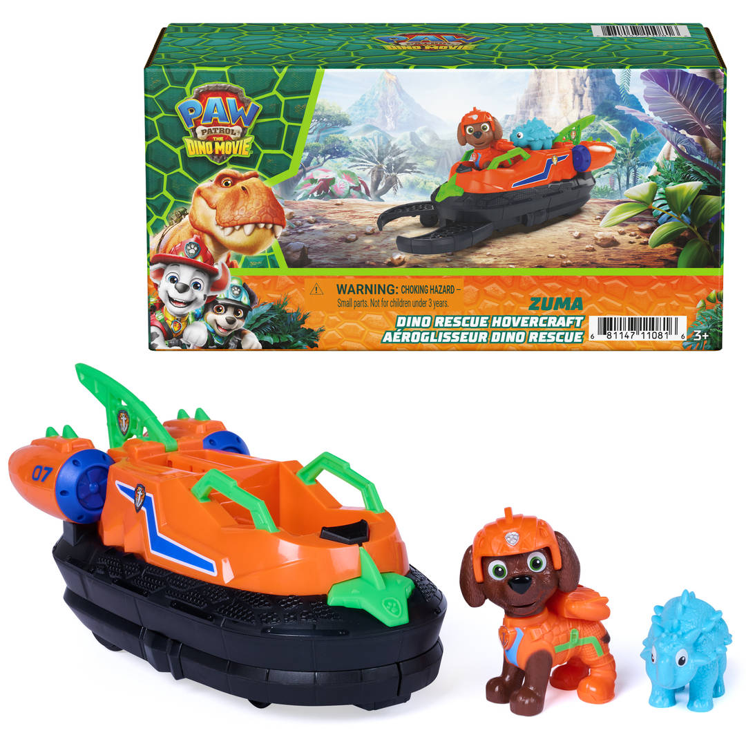PAW Patrol The Dino Movie Zuma Dino Rescue Hovercraft Toy Vehicle