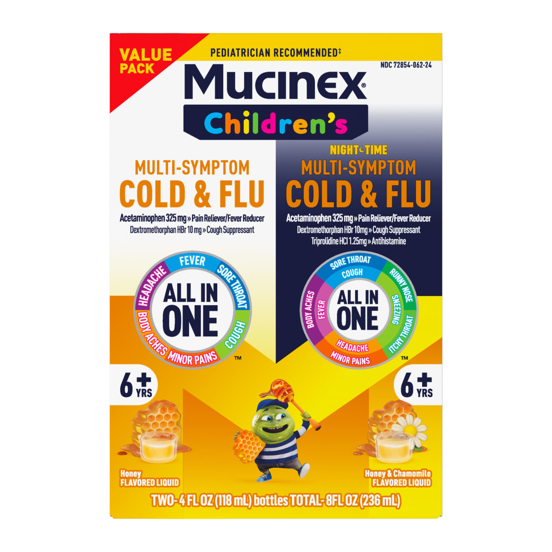 MUCINEX® Children`s Cold & Flu Day & Night Liquid Combo Pack 6/(2x4) oz.