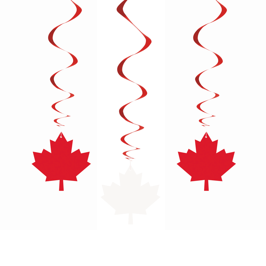 Canada Day Hanging Swirl Decorations, 26", 3ct