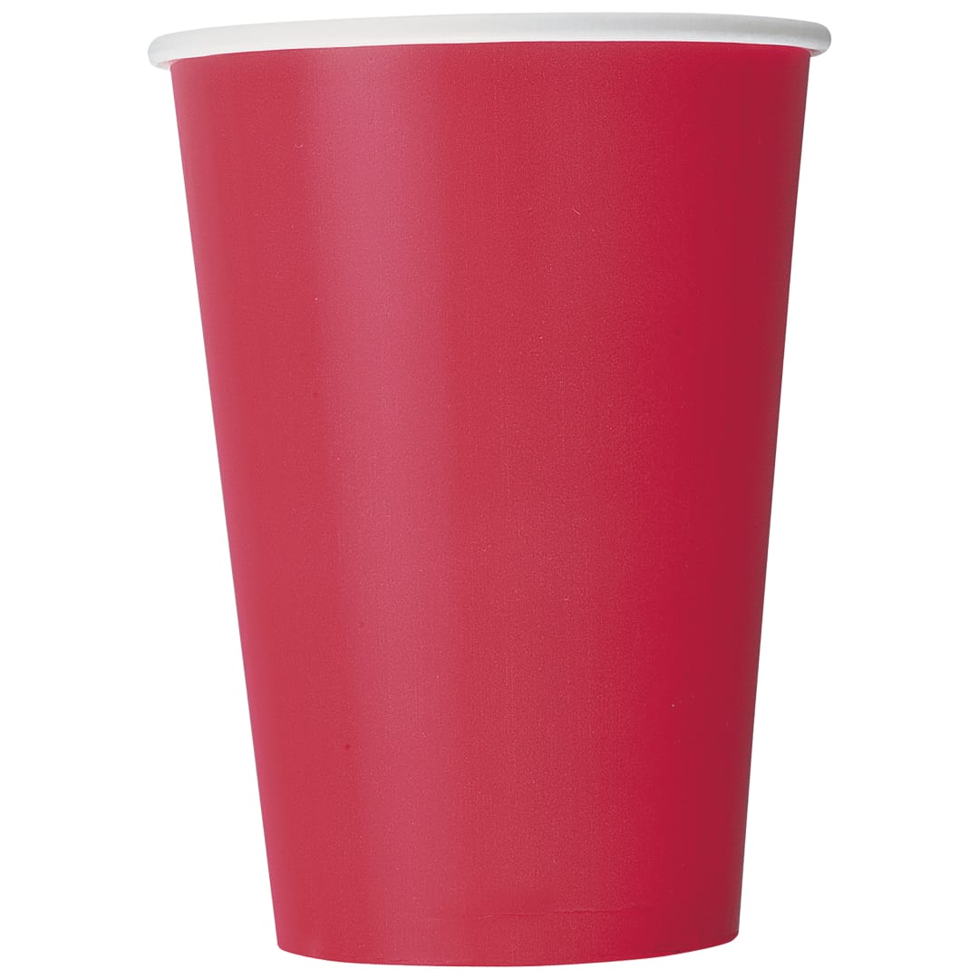 Ruby Red Solid 12oz Paper Cups, 10ct