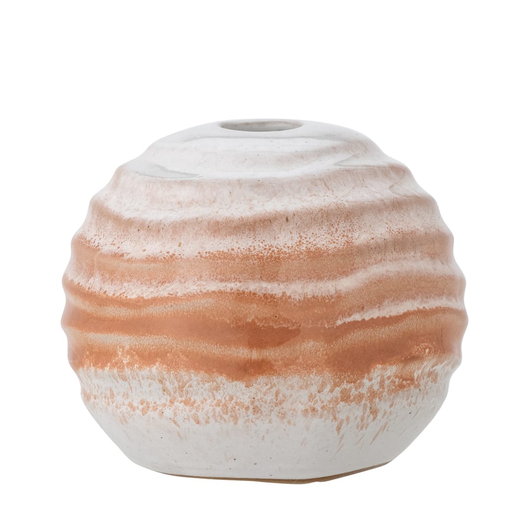 82060782 - Paula Candle Holder, Orange, Stoneware STOCK: 213
